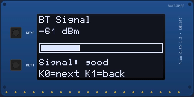 BT Signal screen on the OLED