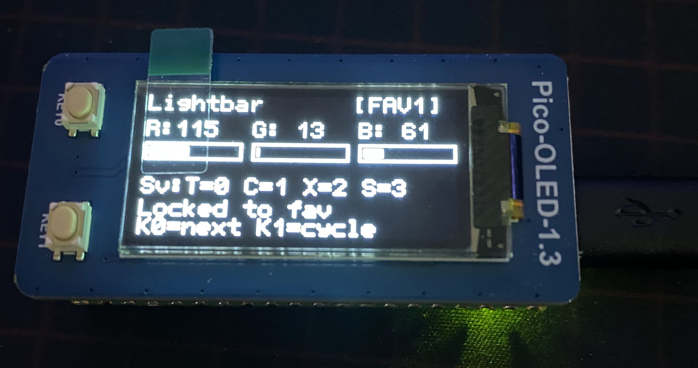 Lightbar color picker on the OLED