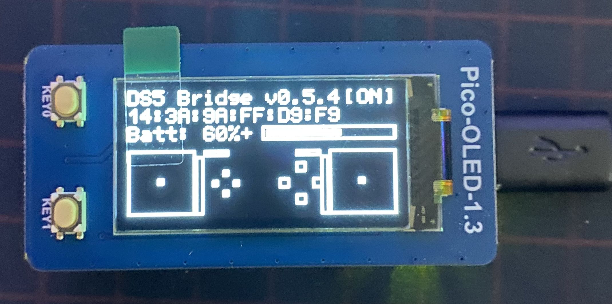 Status screen on the OLED