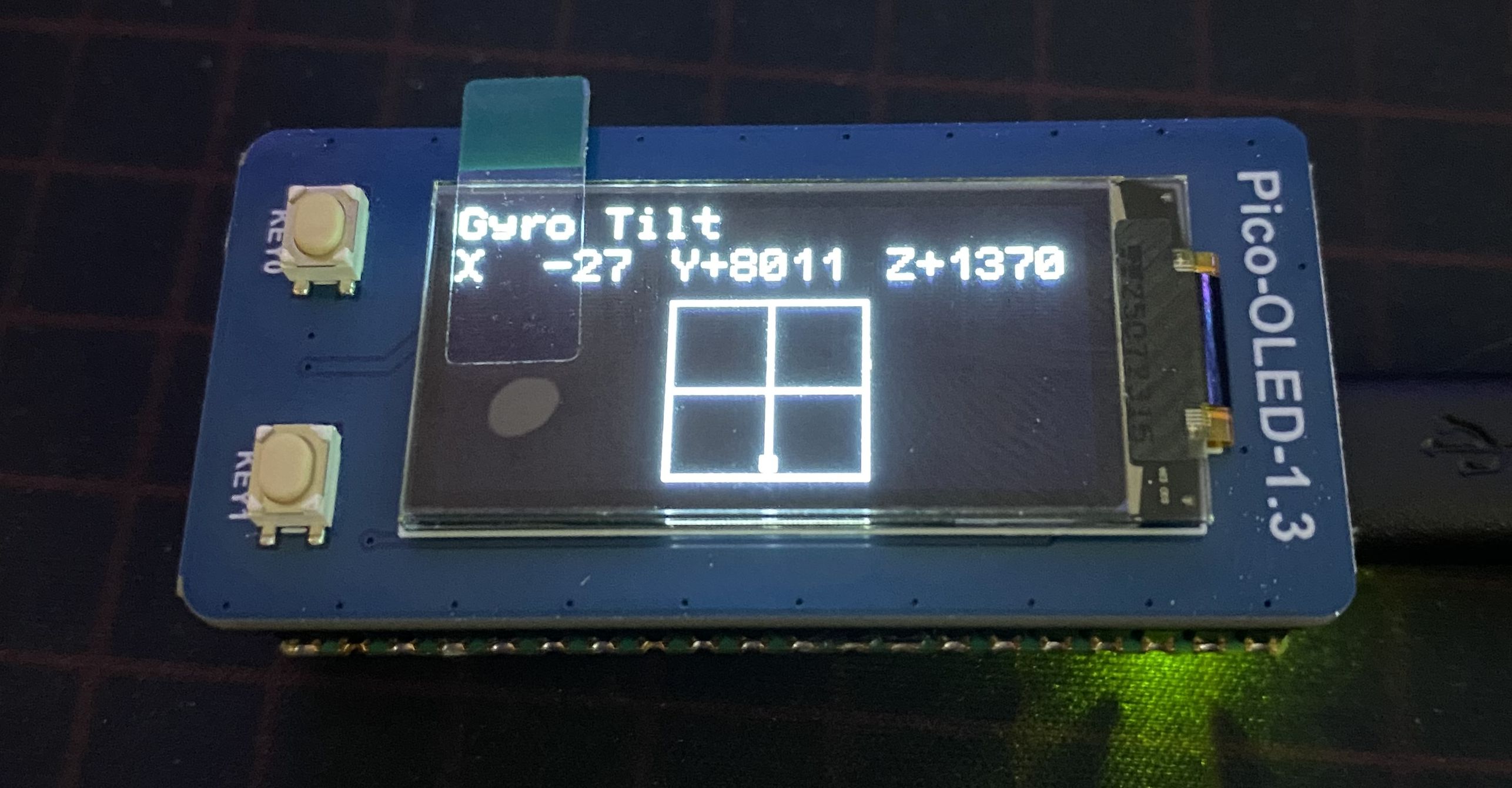 Gyro Tilt screen on the OLED