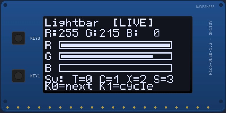 Lightbar color picker on the OLED